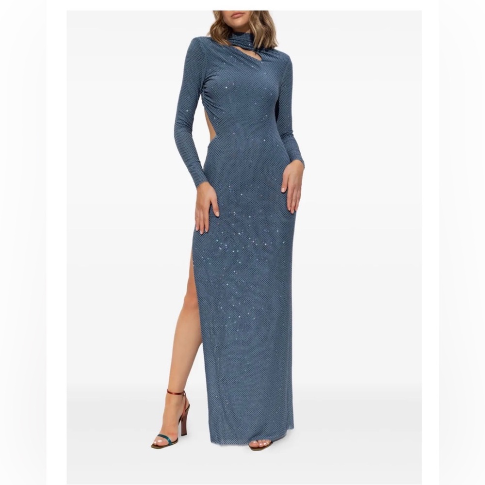 Self-Portrait Blue Backless Sequin Dress NWT gorgeous formal event gown